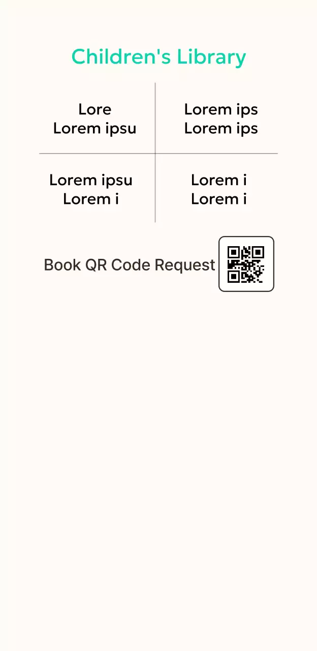 A cute concept children's library with colorful hand-drawn illustrations