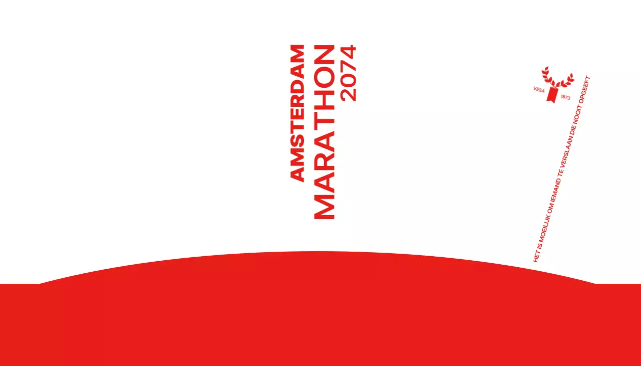 Marathonontwerp met scherpe letters en felle kleuren