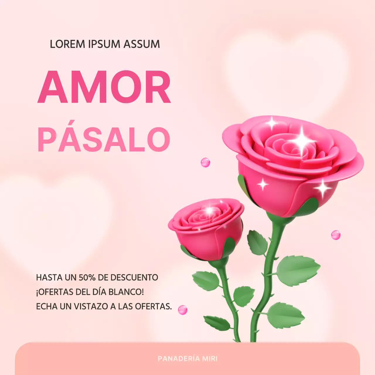 Promociona una bonita venta del Día Blanco en rosa y beige