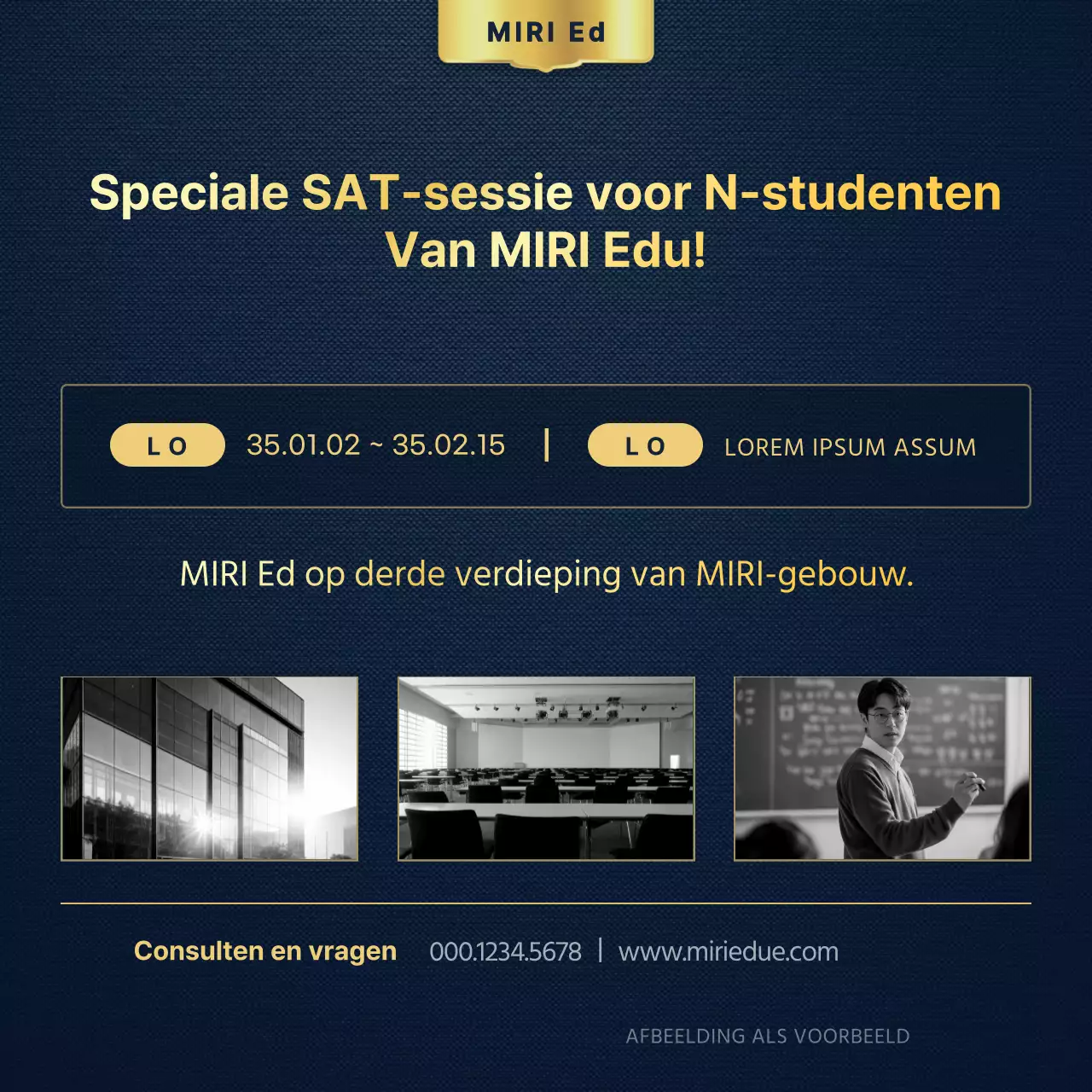 Het promoten van een gouden en luxe SAT prep school voor terugkerende studenten
