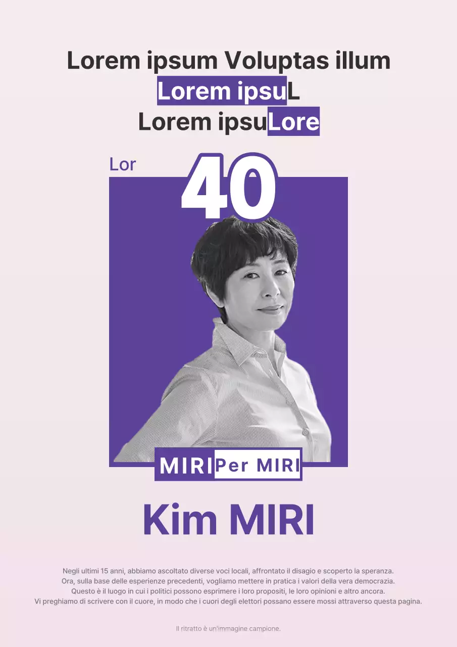 Un semplice prospetto elettorale in bianco e viola