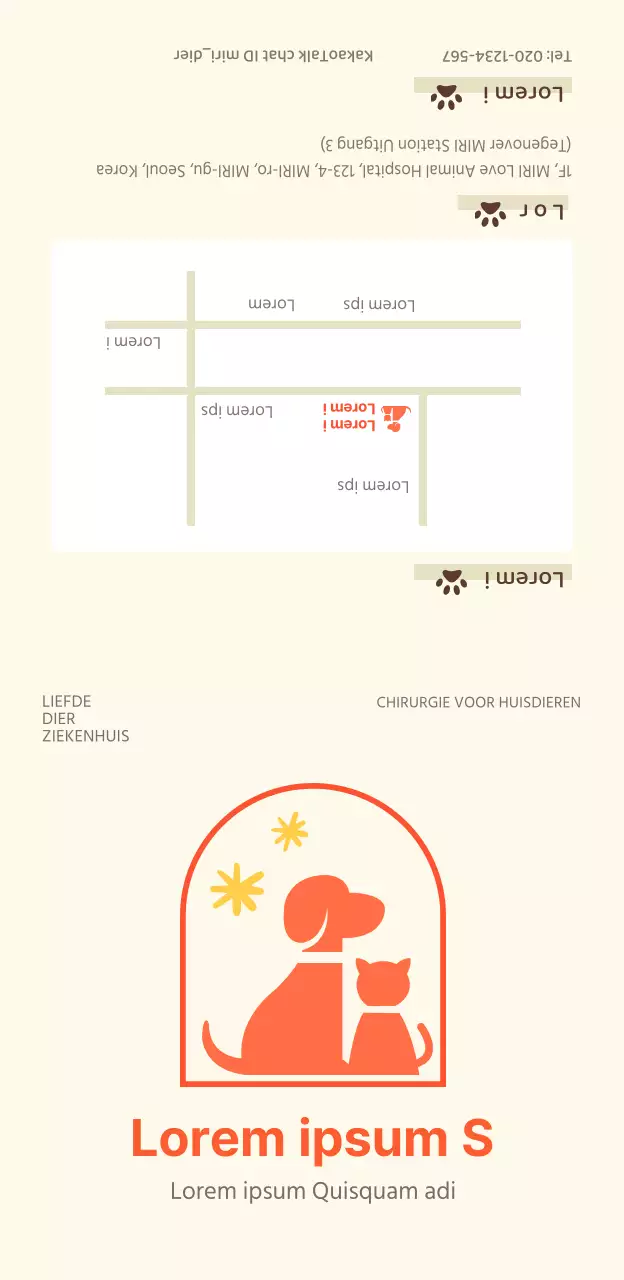 Diergeneeskundige diensten promoten in oranje en beige