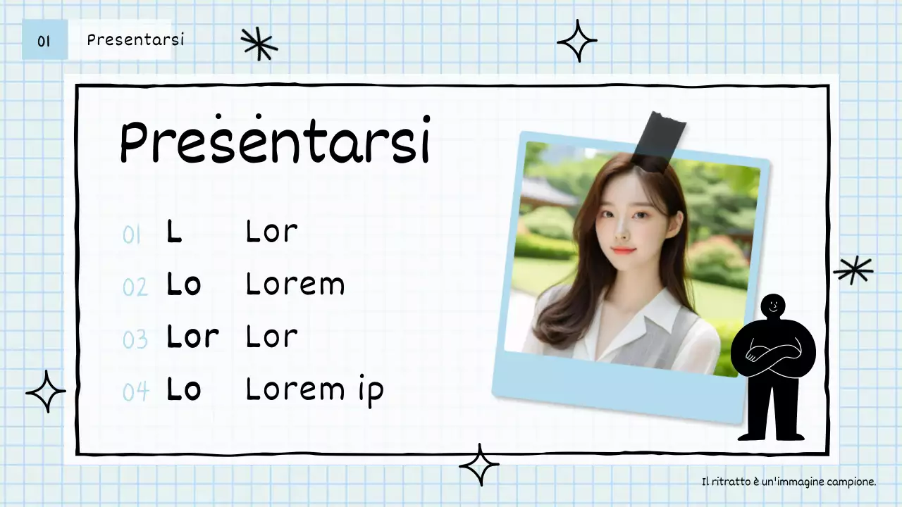 Lettera di presentazione in stile disegnato a mano in blu chiaro