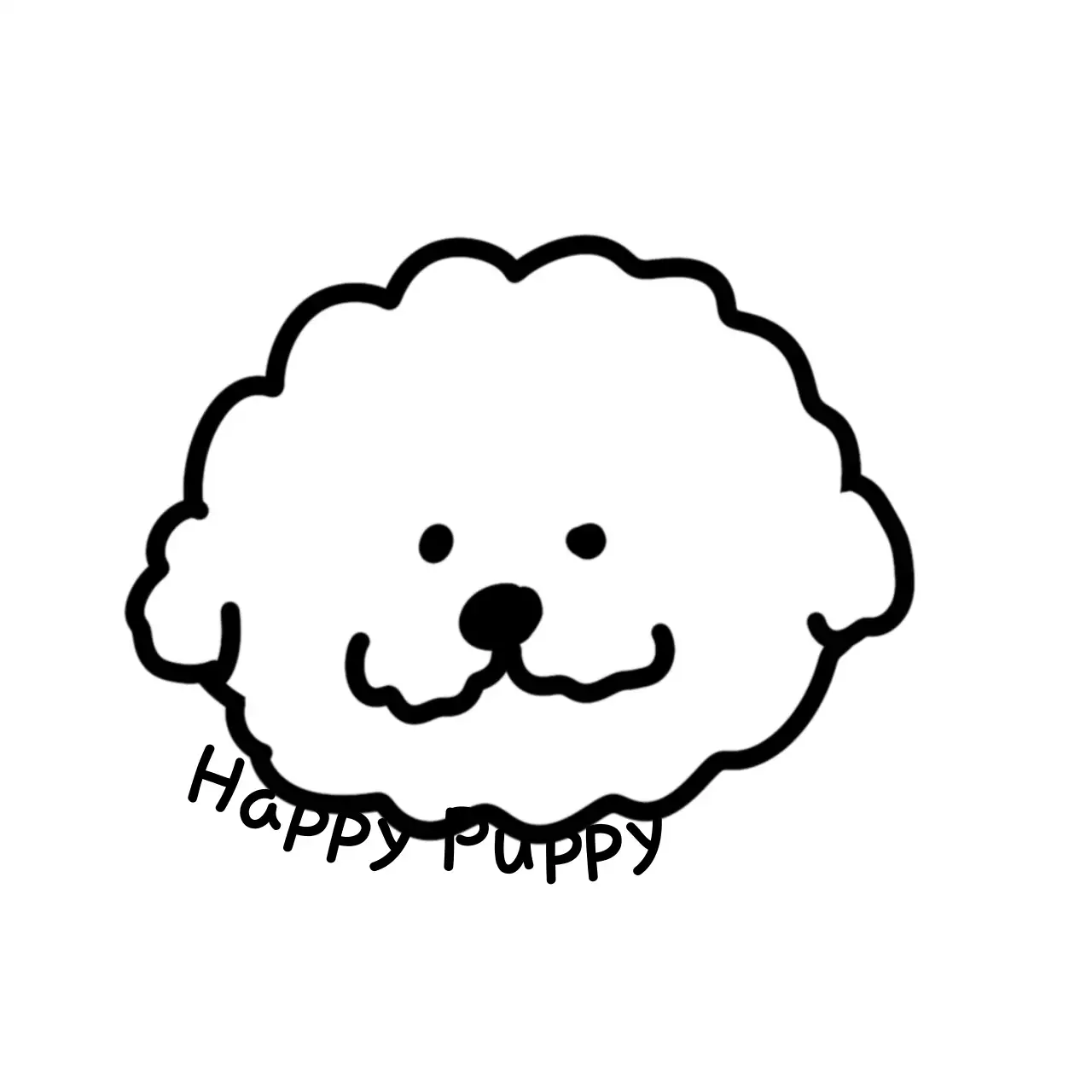 Black cute puppy drawing concept merchandise