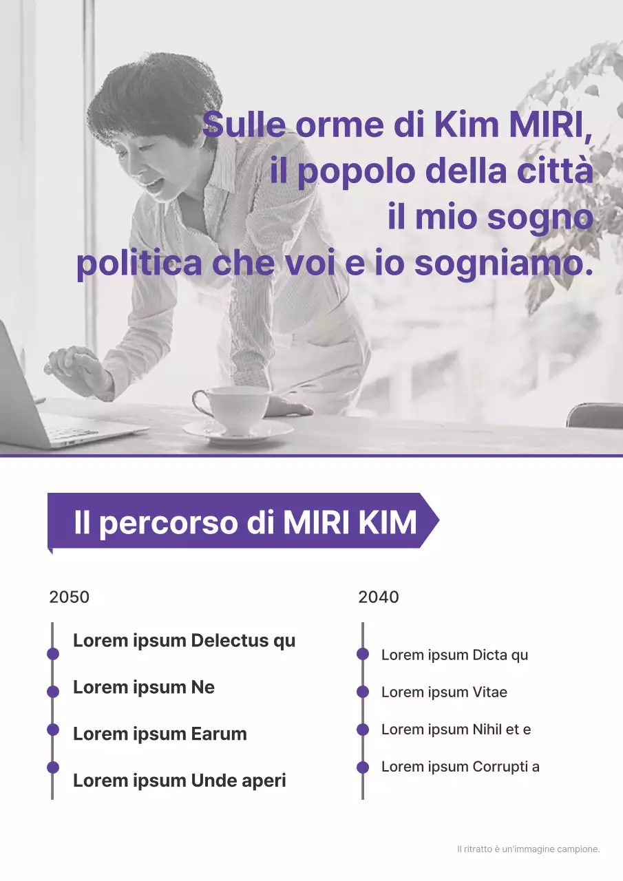 Un semplice prospetto elettorale in bianco e viola