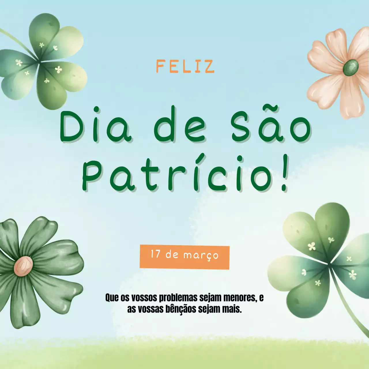 Campanha de charme azul-celeste e verde para o Dia de São Patrício