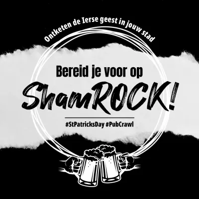 Zwart-wit vet St. Patrick's Day kroegentocht Poster