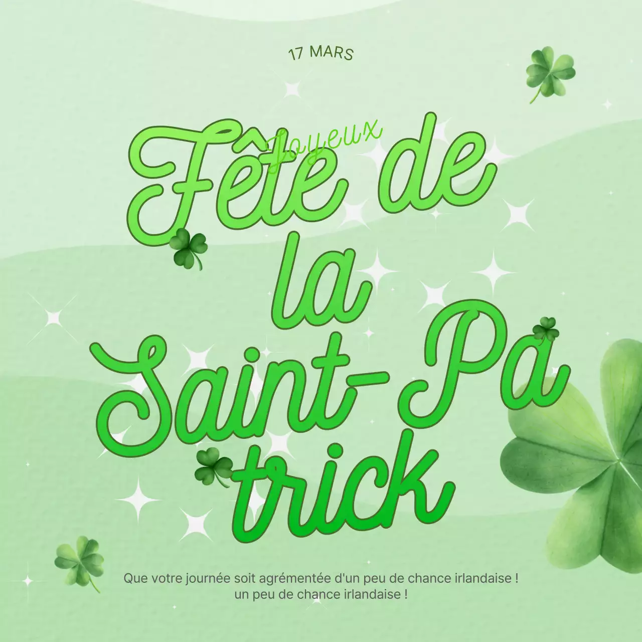 Campagne simple de la Saint-Patrick pour le vert et le citron vert