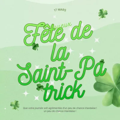 Campagne simple de la Saint-Patrick pour le vert et le citron vert