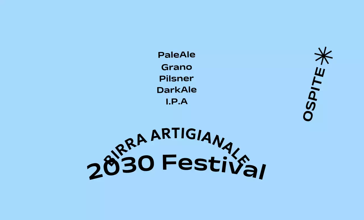Un concetto semplice di festival della birra artigianale con uno sfondo monocromatico e un font gotico