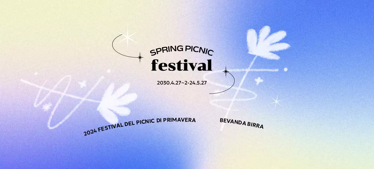 Un festival concettuale colorato con uno sfondo sfumato e fiori e brillantini dipinti a mano.