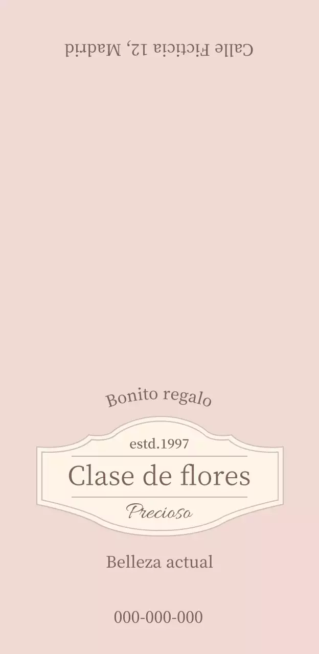 Clase de flores de inspiración vintage con borde beige y fuente cursiva con gracias