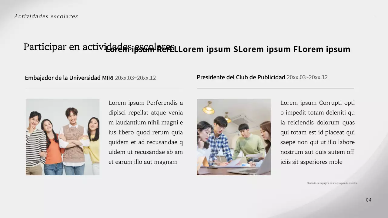 Una carta de presentación sencilla y gris