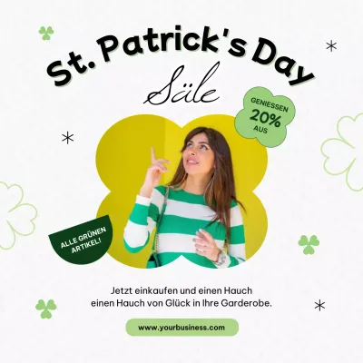 Graue und grüne Minimalwerbung für den St. Patrick's Day