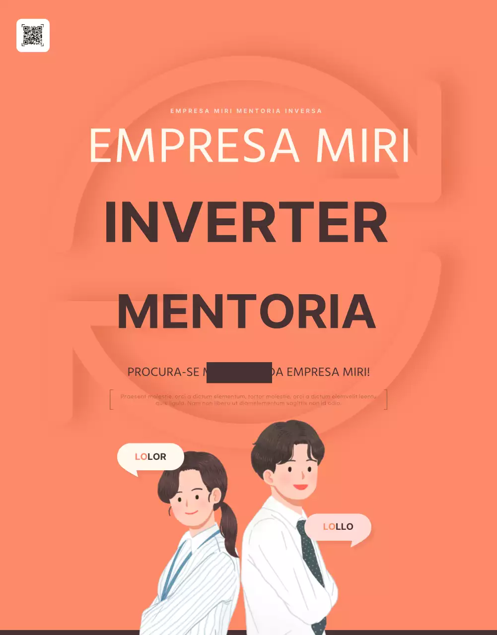Laranja e castanho, na tendência dos anúncios internos de mentores e mentorandos