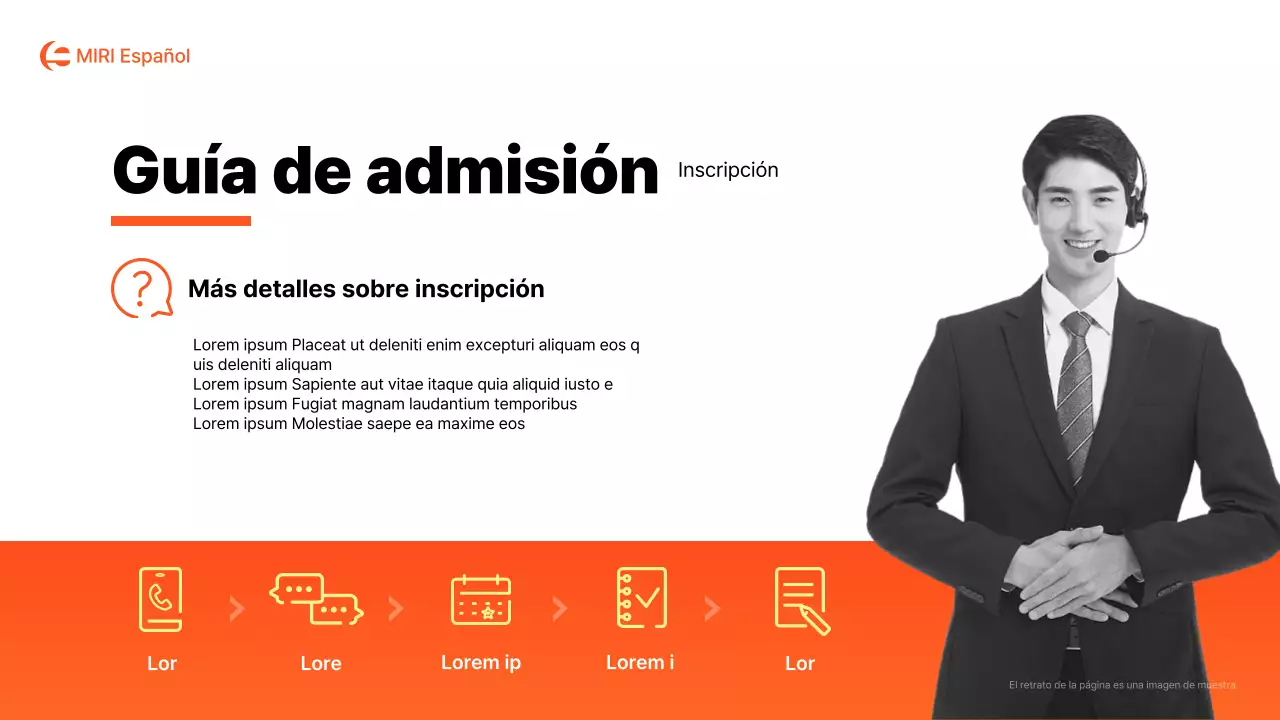 Un sencillo folleto escolar naranja y blanco