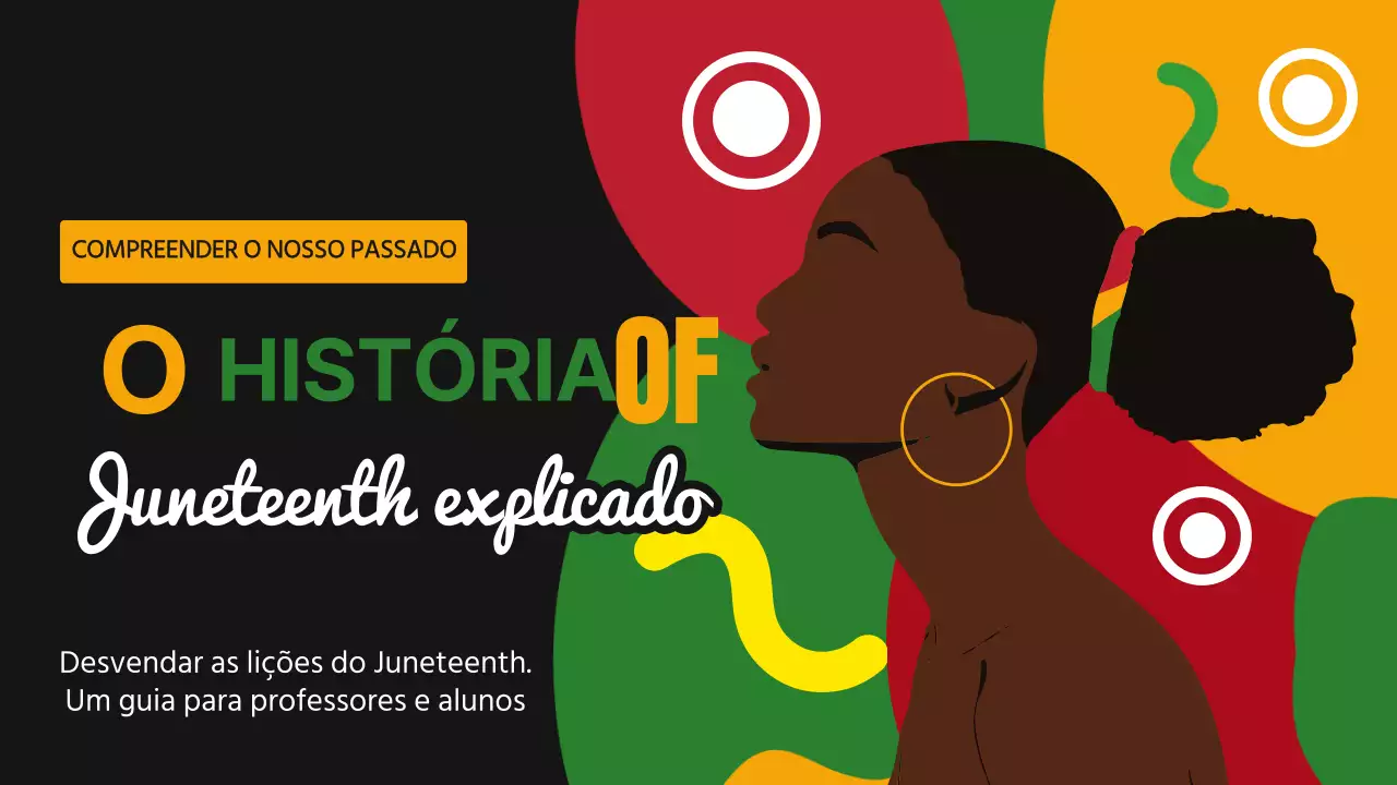 Vídeo sobre a história do Juneteenth em preto e verde