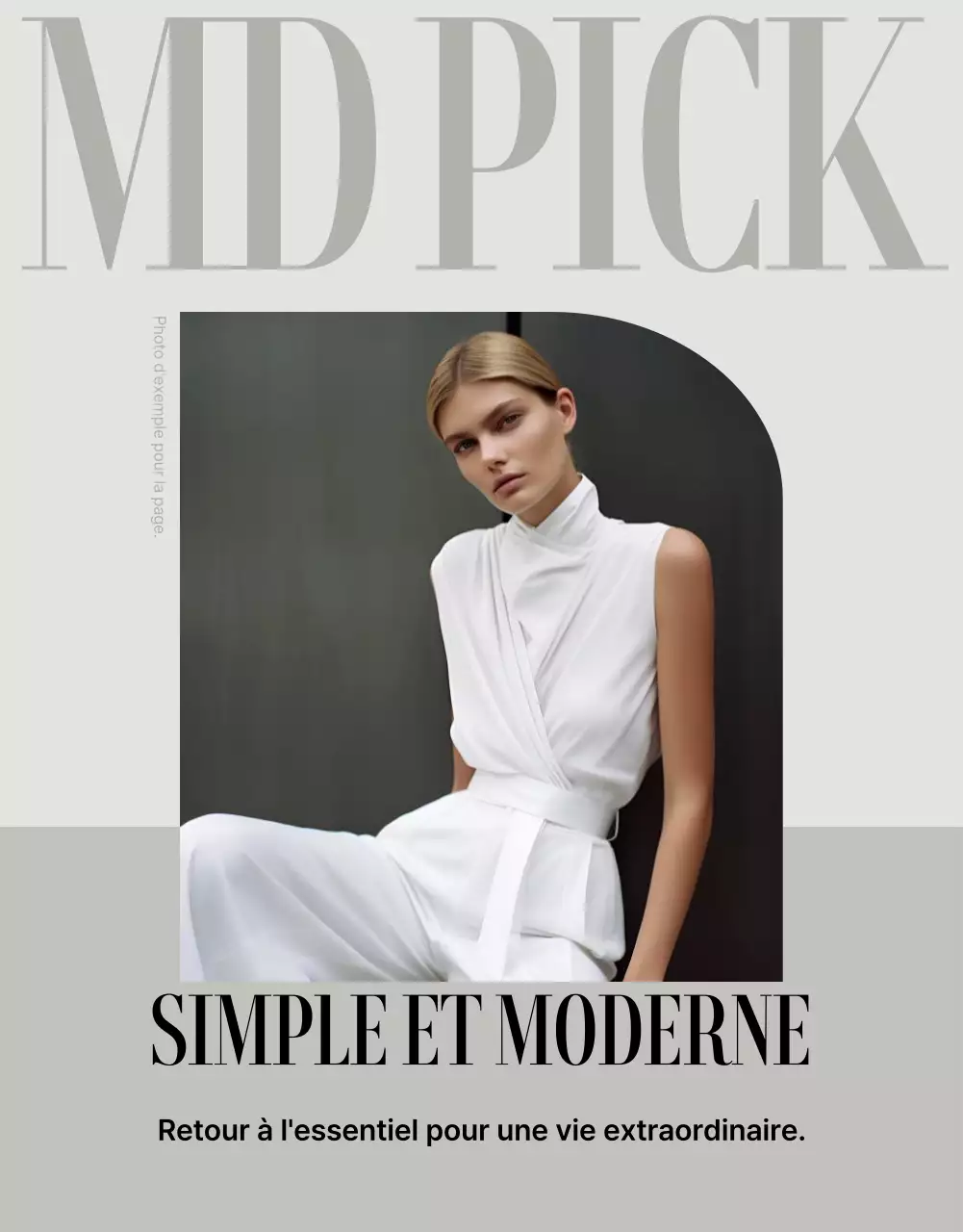 Annonce de la page de détail de la mode moderne en beige