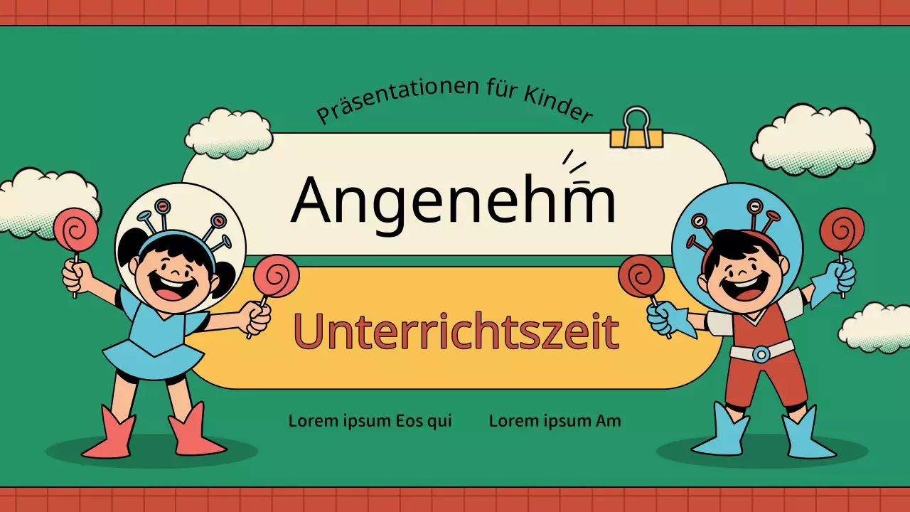 Alte Kinder-Lehrpläne in Grün und Gelb