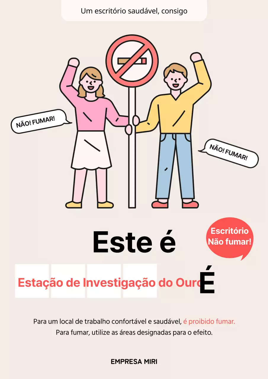 Anúncio de Bege sem fumo