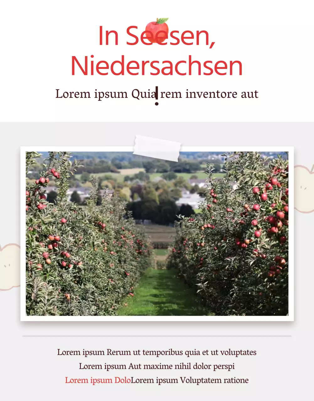 Förderung des Verkaufs von roten und grauen Äpfeln nach dem Naturkonzept