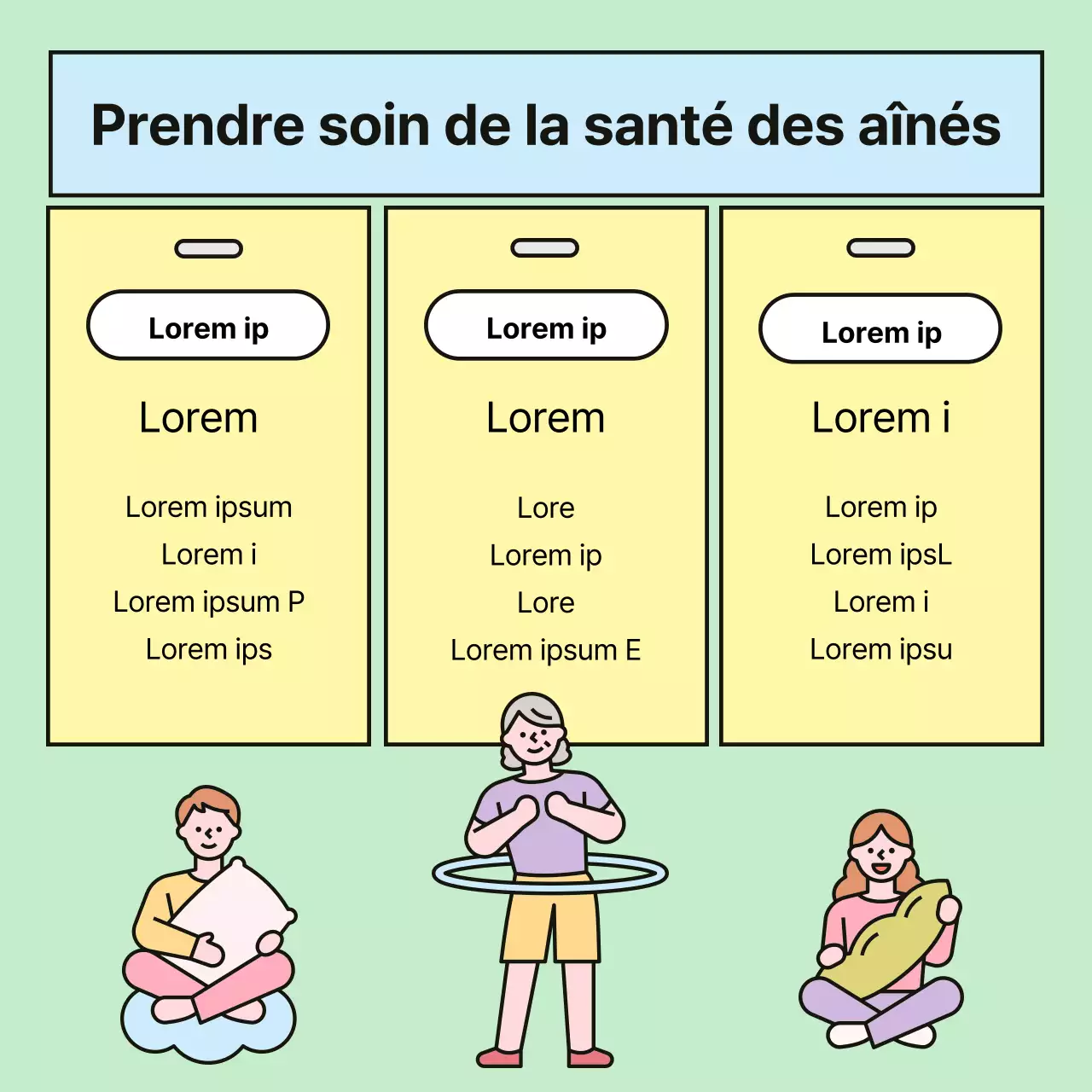 Un guide des soins de santé pour les seniors en jaune et rose au printemps
