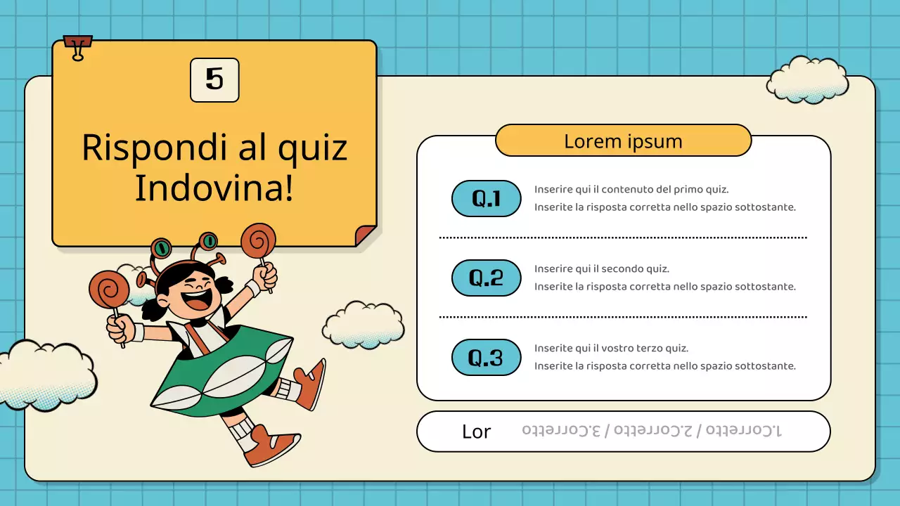 Schede didattiche d'epoca per bambini in verde e giallo
