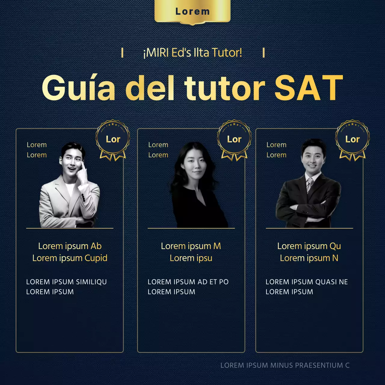 Promoción de una escuela de preparación SAT de oro y lujo para estudiantes que regresan