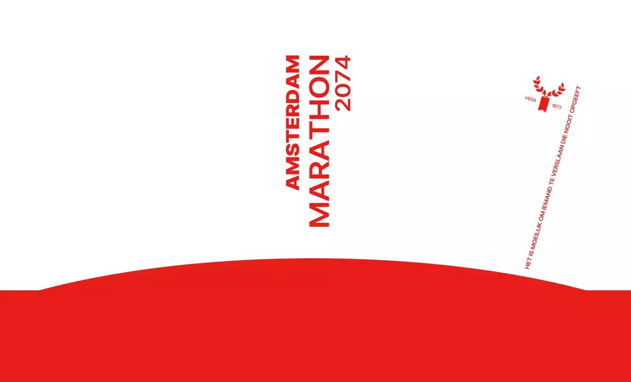 Marathonontwerp met scherpe letters en felle kleuren