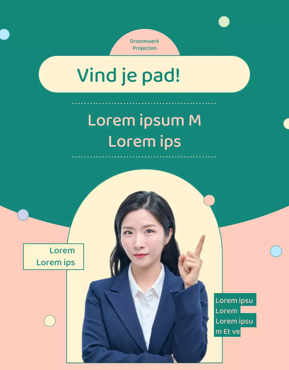 Een leuke roze en groene carrièrebeurs voor jongeren promoten