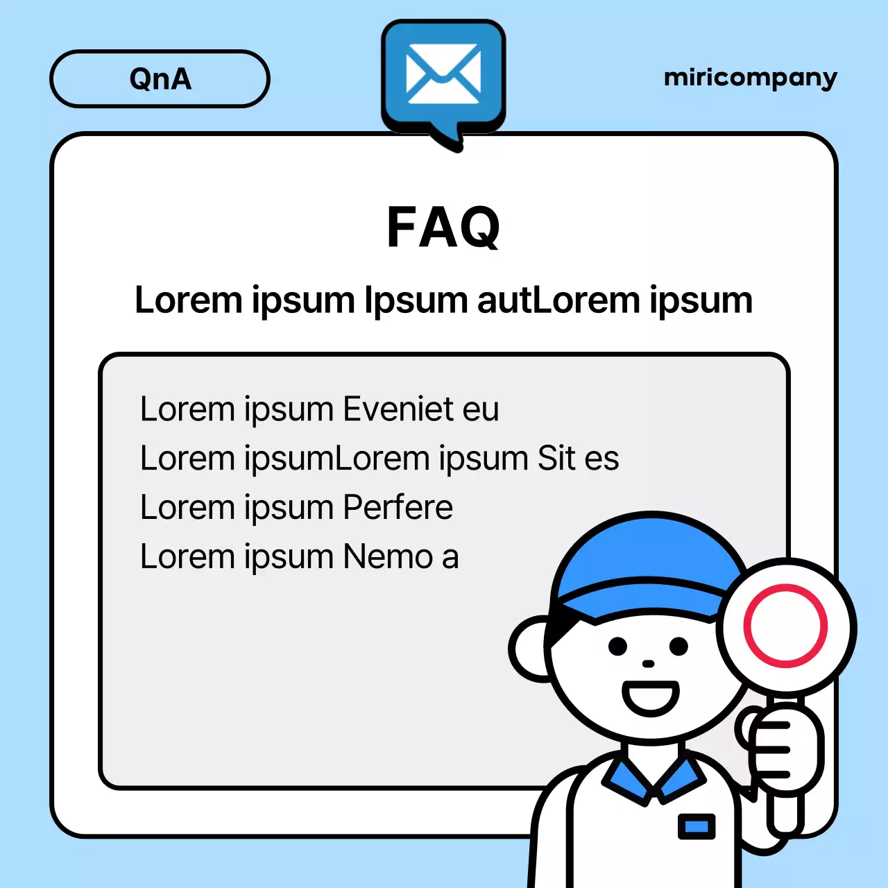 Un guide du service d'assistance simple, blanc et bleu