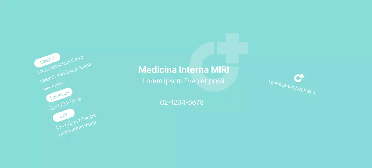 Promocional com logótipo do hospital em branco e menta
