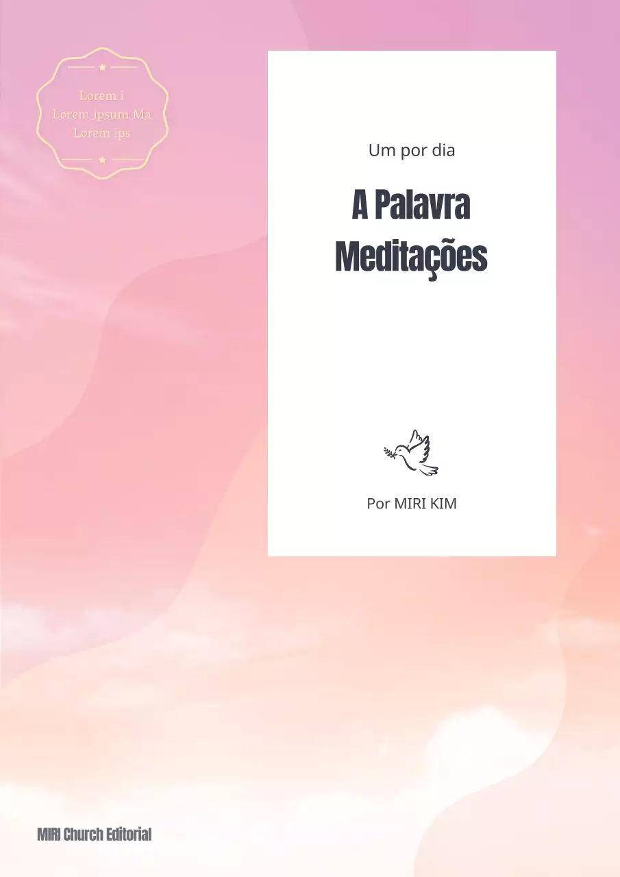 Capa de livro de igreja simples em cor-de-rosa e laranja