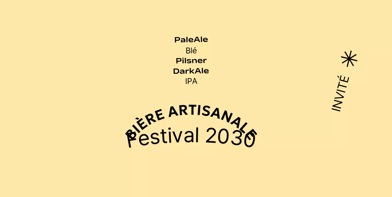 Concept simple de festival de la bière artisanale sur fond monochrome et police gothique.