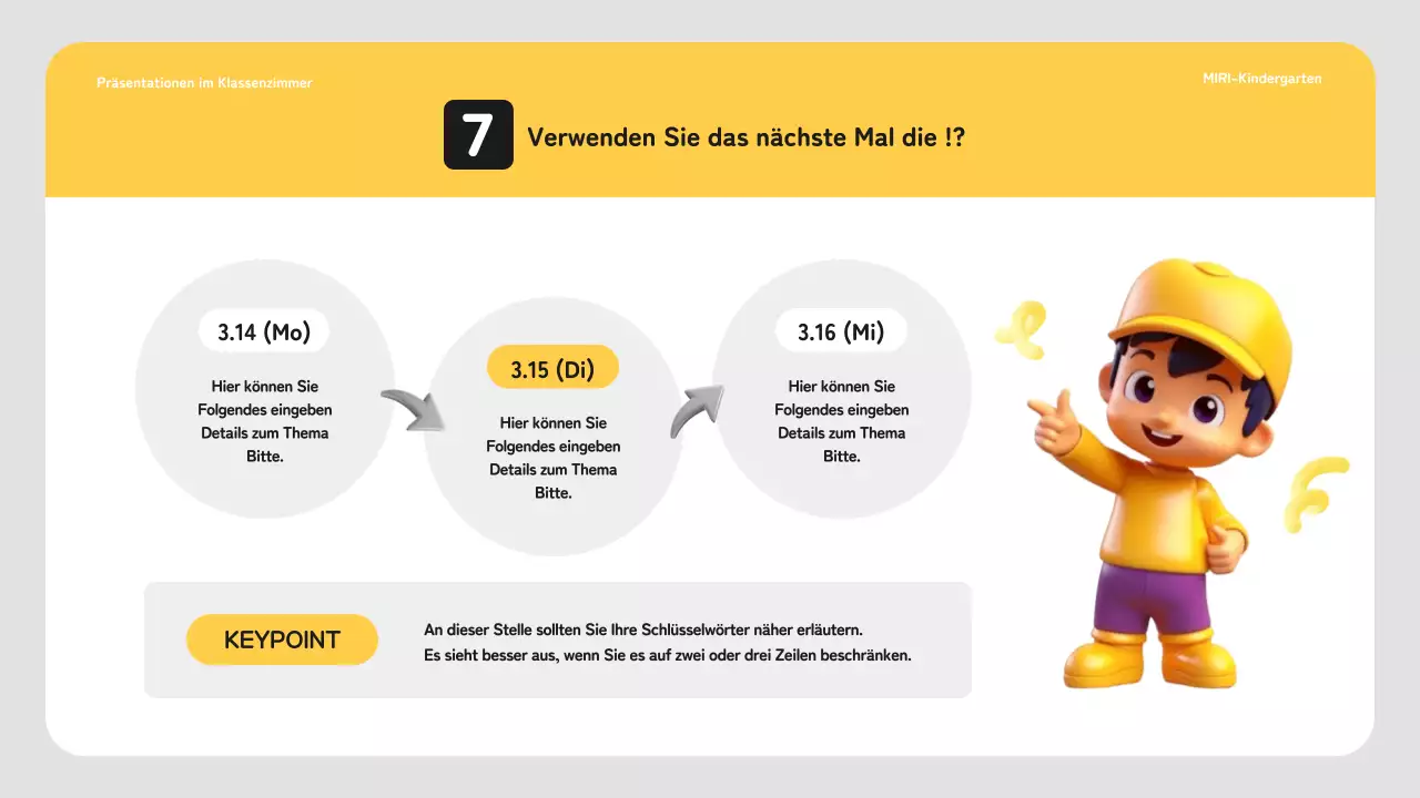 Einfacher Unterrichtsplan für die Vorschule in Gelb und Weiß