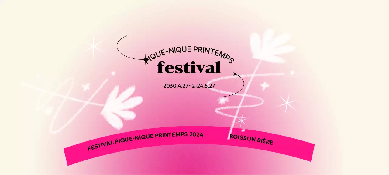 Un concept de festival coloré avec un fond dégradé coloré, des fleurs peintes à la main et des paillettes.