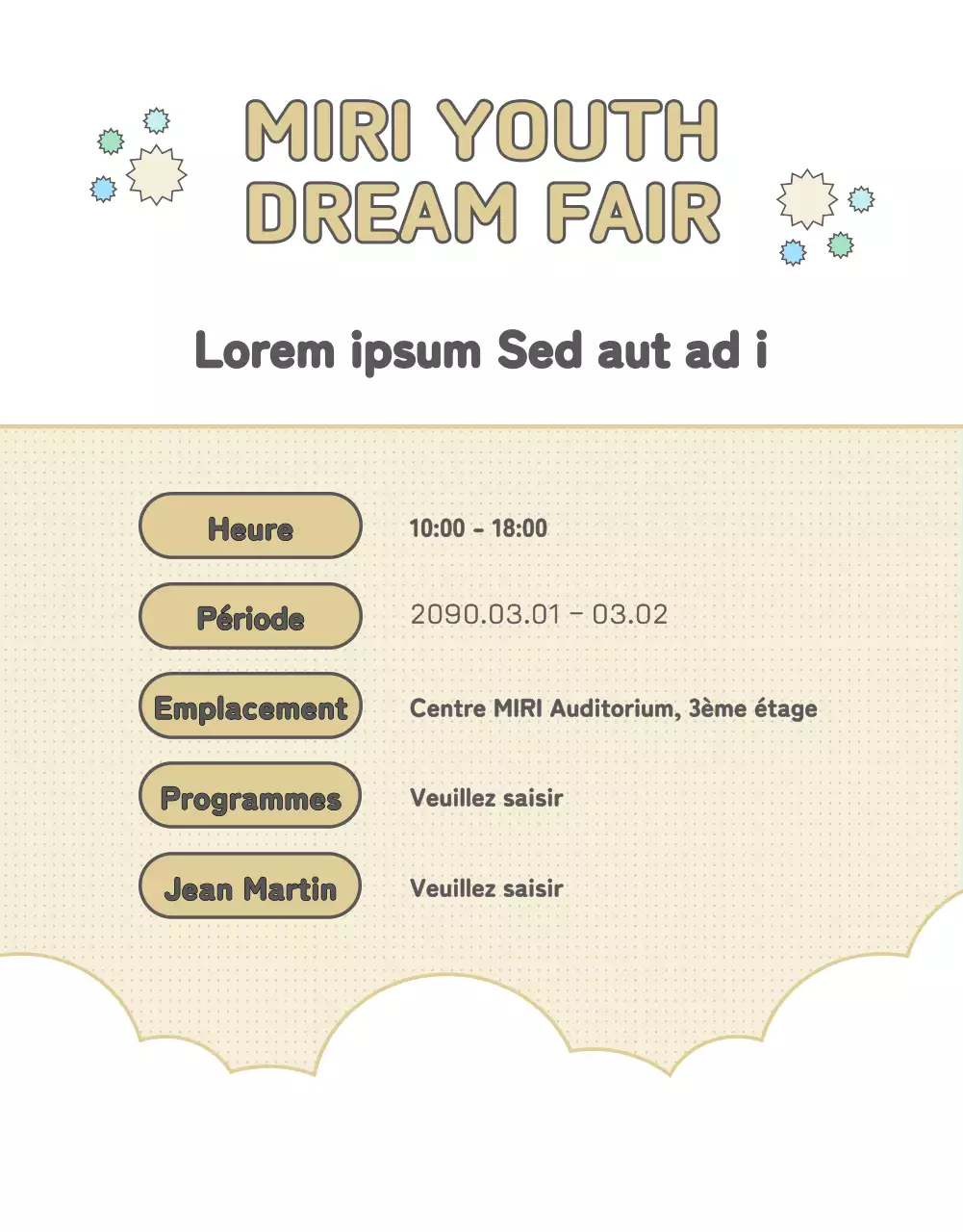 Promouvoir un joli salon de l'emploi en rose et bleu clair