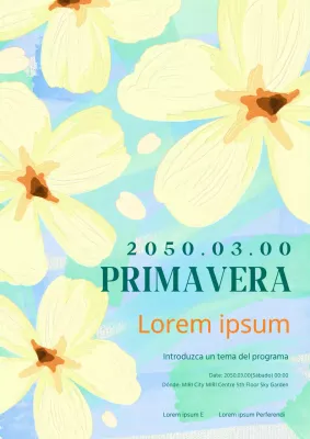 Promueva un moderno evento floral primaveral en amarillo y azul cielo