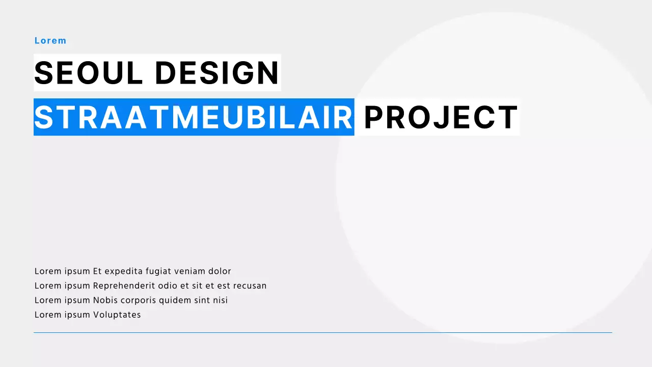 Een eenvoudige stedelijke ontwerpopdracht in blauw