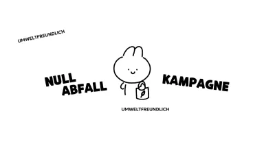 Null-Abfall-Kampagne mit niedlichen handgezeichneten Hasen-Illustrationen