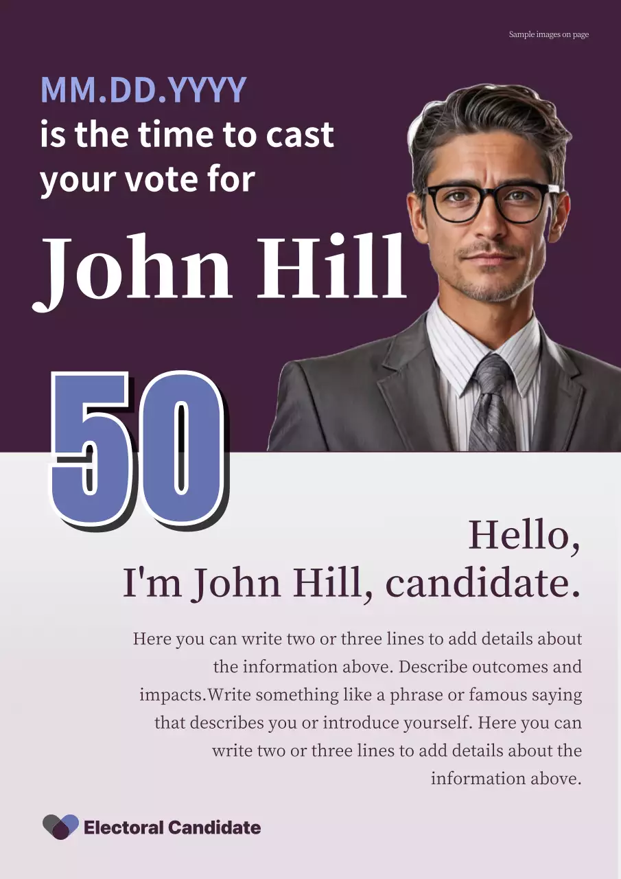 Grey Professional Election Advertisement Poster