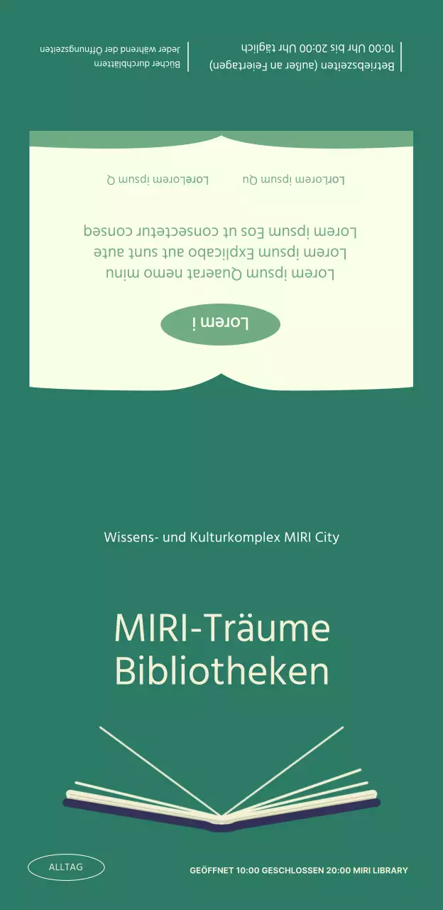 Grünes Buch Illustration Konzept öffentliche Einrichtung Stadtbibliothek