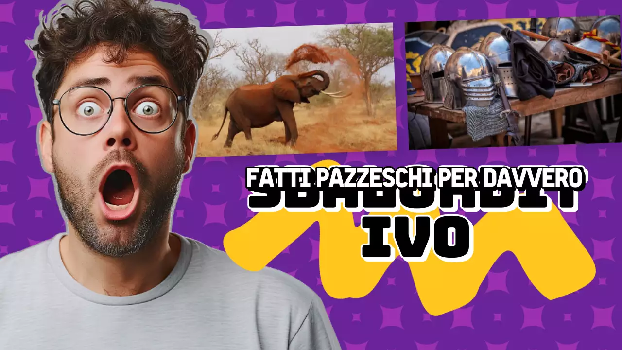 Video di fatti divertenti in viola e giallo in grassetto Clickbait