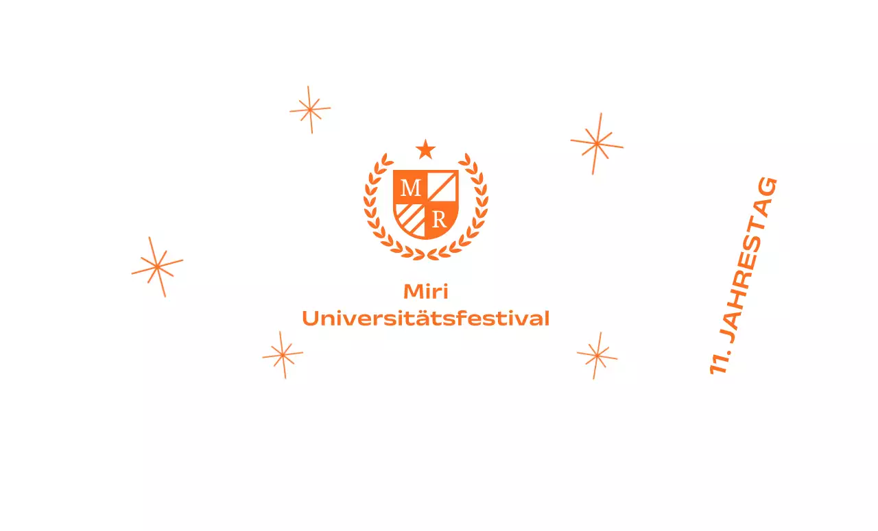 Schulfest mit Schullogo mit Lorbeer und Glitzer