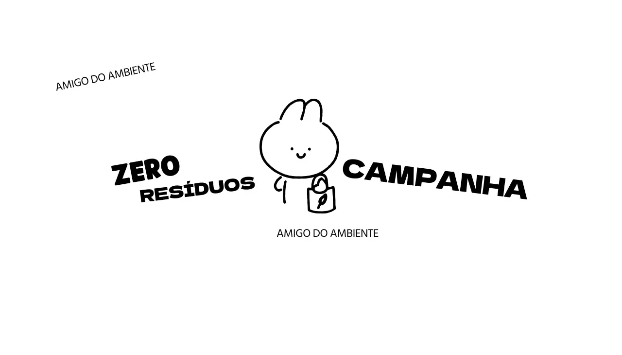 Campanha "Zero Desperdício" com ilustrações de coelhinhos muito giros desenhados à mão