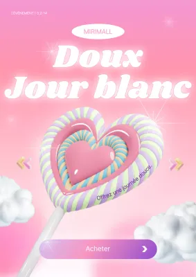 Promotion kitsch de la journée blanche en rose et bora