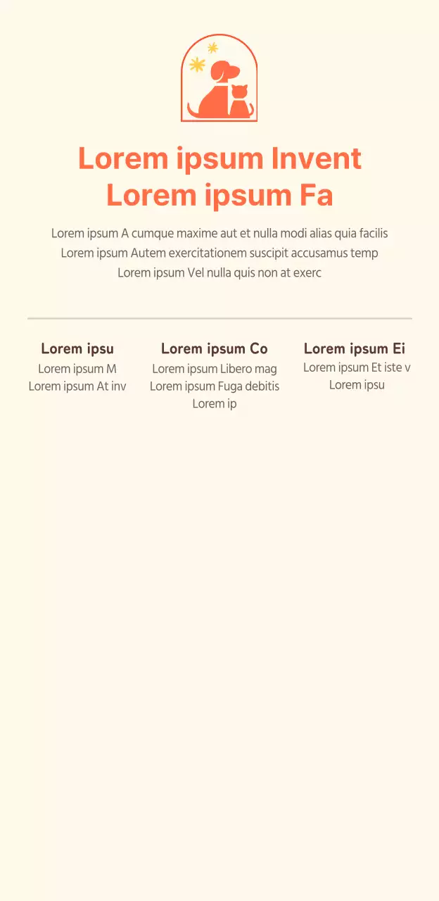 Promozione dei servizi medici veterinari in arancione e beige