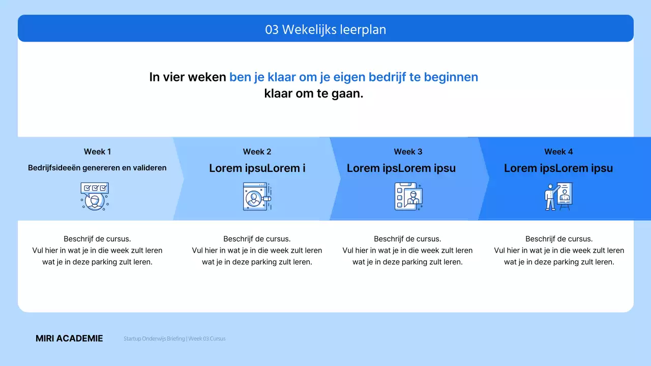 Modern blauw en lichtblauw ondernemerschap training recruitment beschrijving