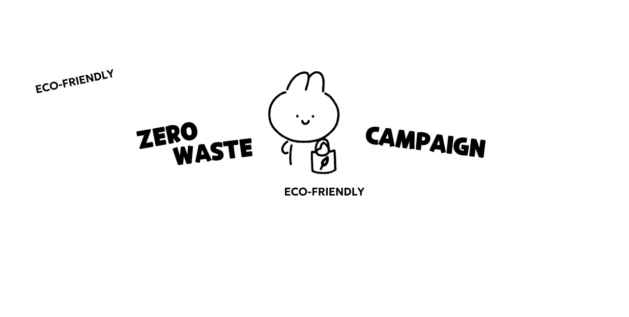 Zero-waste campaign with cute hand-drawn bunny illustrations