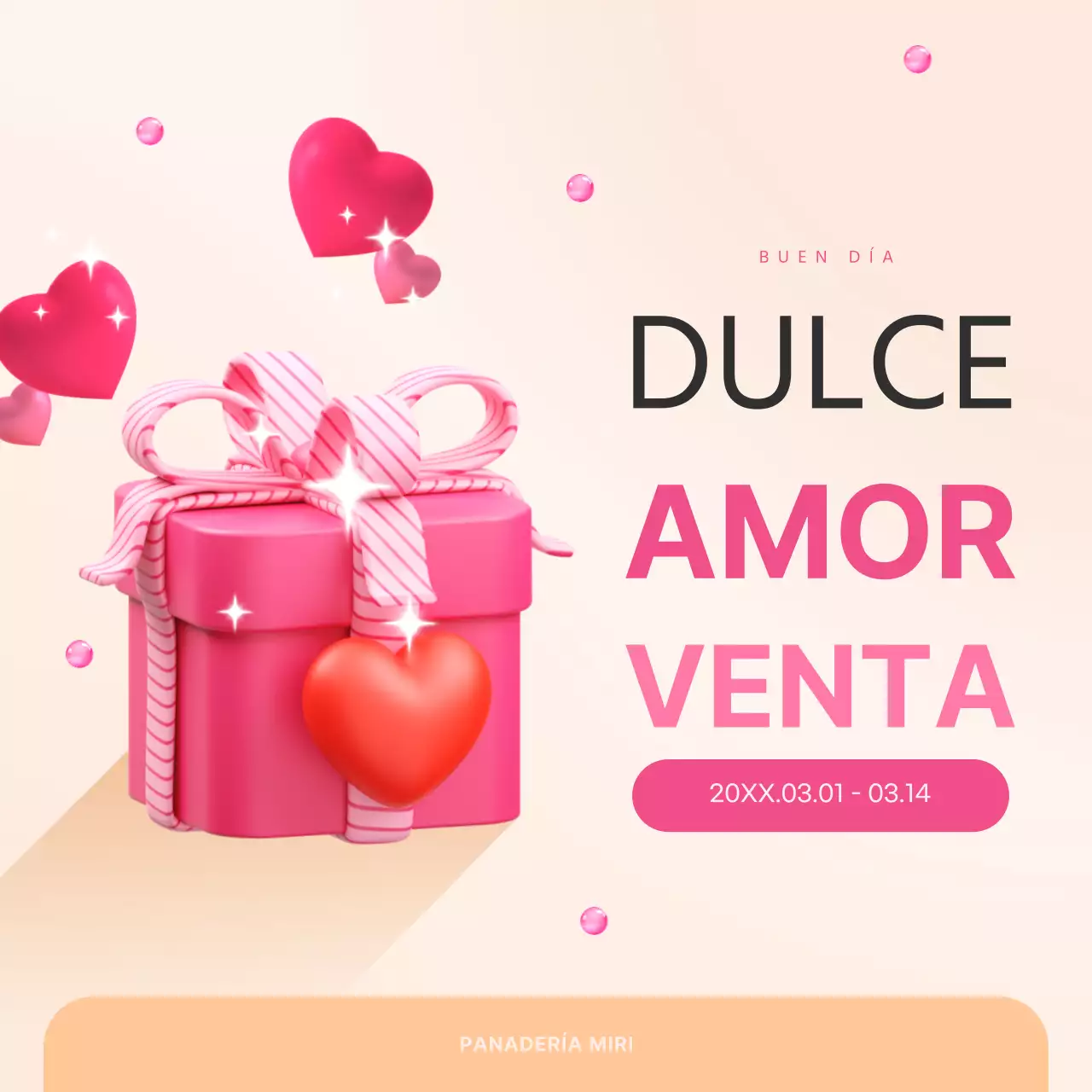 Promociona una bonita venta del Día Blanco en rosa y beige